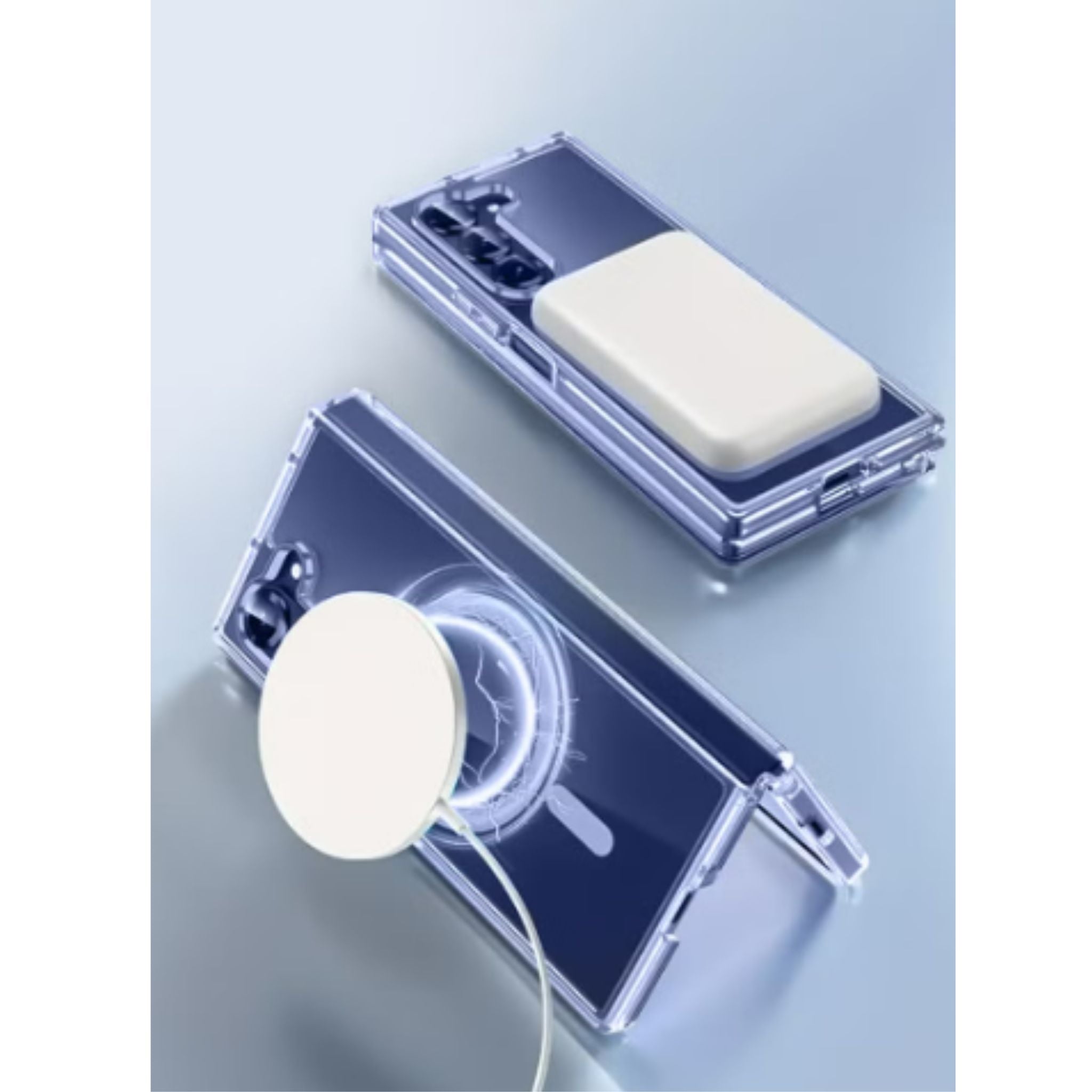 Transparent MagSafe Case for Samsung Galaxy Z Fold 7 – Dual-Part Protective Cover with Magnetic Ring, Slim & Hinge-Compatible Design - Clear