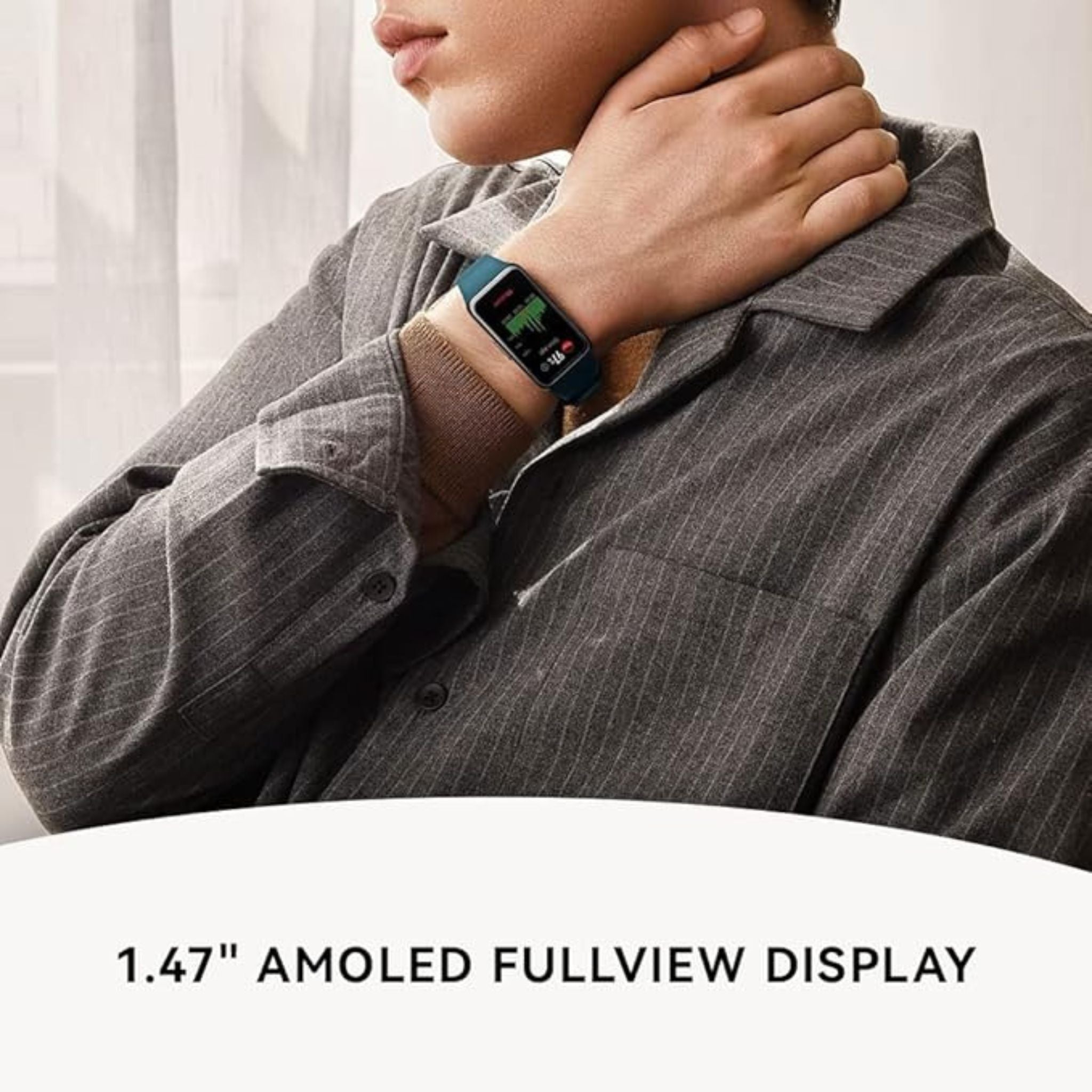 Huawei Band 6, All-Day Spo2 Monitoring, 1.47" Fullview Display, 2-Week Battery Life, Fast Charging, Heart Rate Monitoring, Sleep Tracking, 96 Workout Modes, Message Reminder - Forest Green