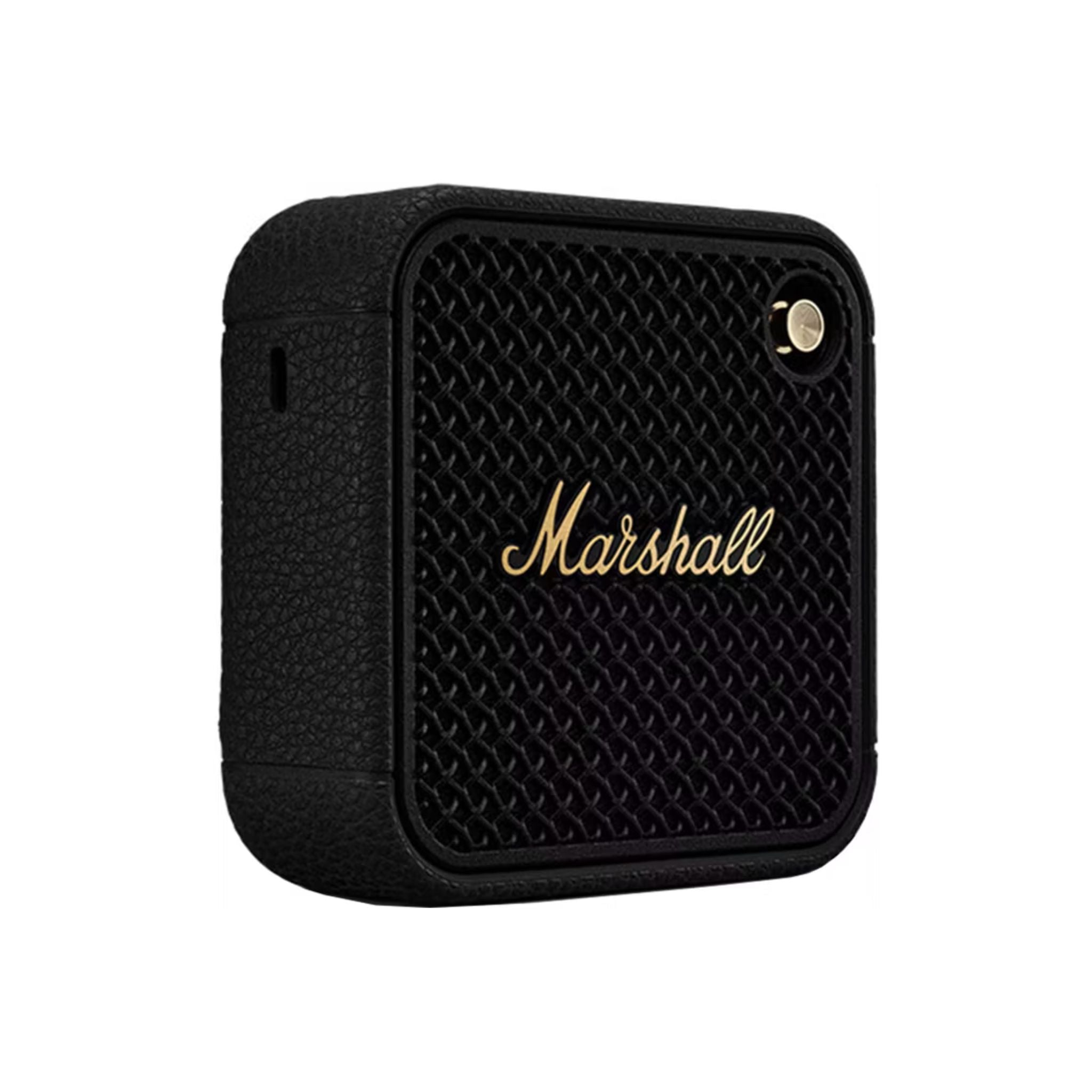 Marshall Willen II Compact Portable Wireless Speaker with Bluetooth Version 5.3, Water Resistant, Fast Charging, 17 Hours Play Time, 2.5 Hours Charging Time, Type-C Charging Port, Built-in Microphone, Lightweight Design - Black / Brass