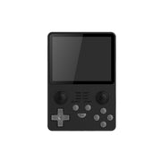 A black Porodo Gaming Arkos Retro Game Console with a 3.5 inch screen and a directional pad with buttons labeled X, Y, A, B on the front.