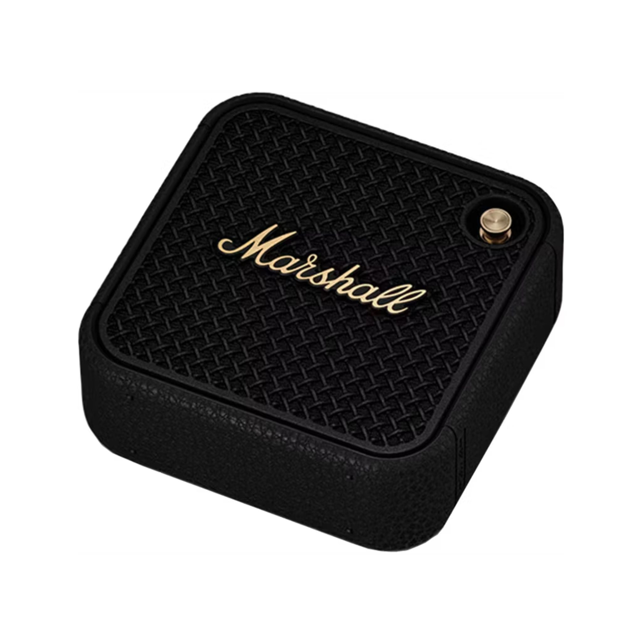 Marshall Willen II Compact Portable Wireless Speaker with Bluetooth Version 5.3, Water Resistant, Fast Charging, 17 Hours Play Time, 2.5 Hours Charging Time, Type-C Charging Port, Built-in Microphone, Lightweight Design - Black / Brass