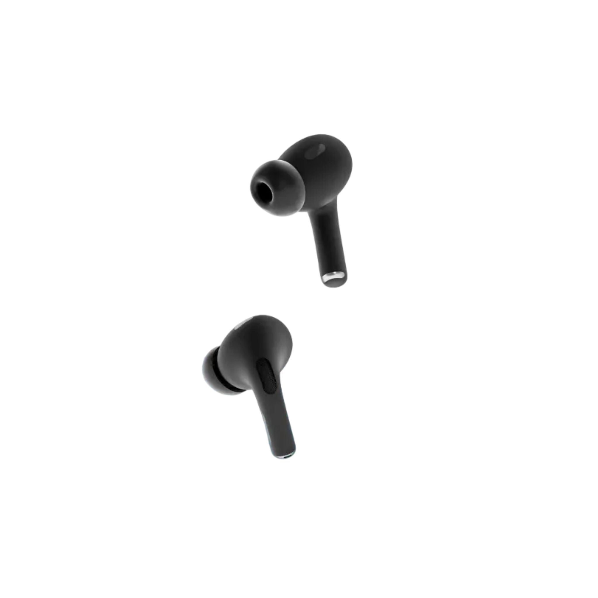 Porodo Blue Earbuds Pro 2 With Swipe Volume, 20 Hours Working Time, Wireless Charging, Deep Bass, Independent Earbuds, Touch Control - Black