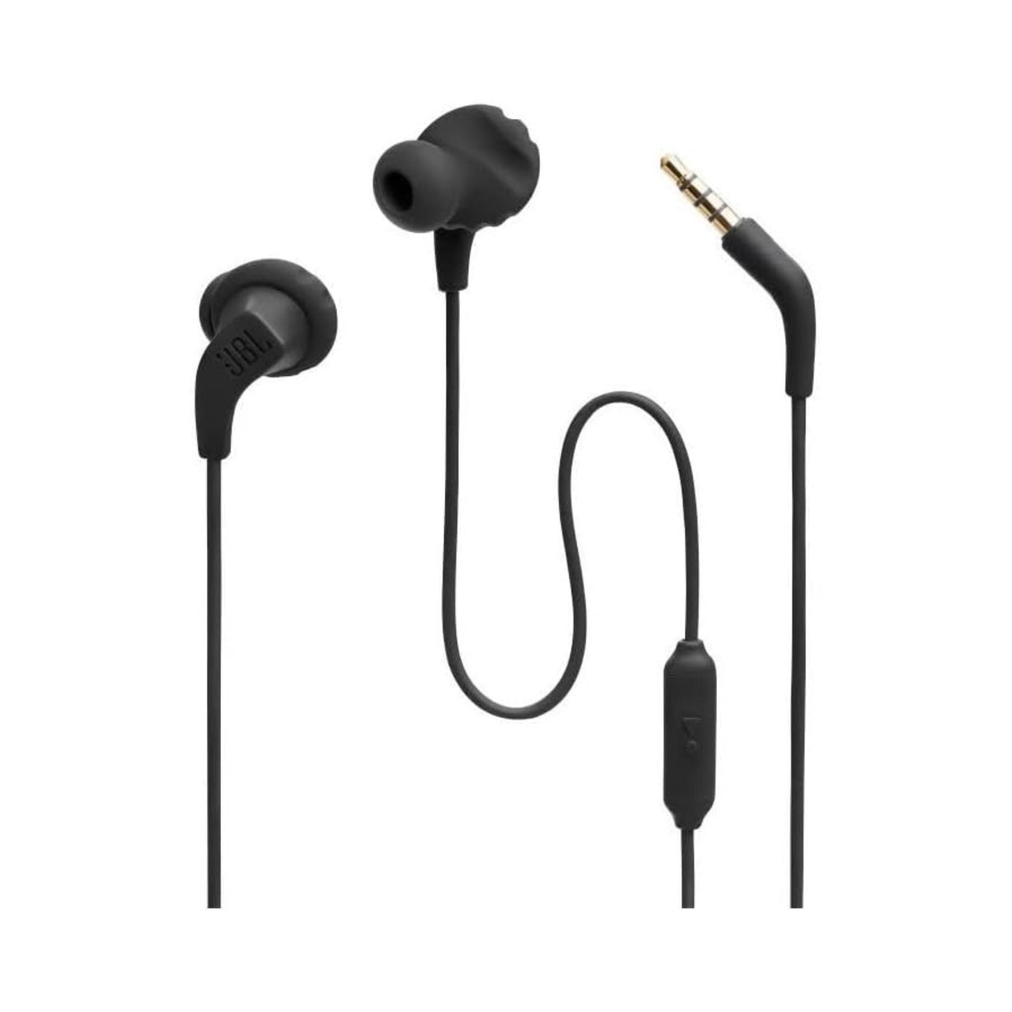 JBL Endurance Run 2 Waterproof Wired Sports In-Ear Headphones, Fliphook Desigh, Flexsoft Technology, IPX5 Sweatproof, Hands-Free Calls, Magnetic Buds - Black