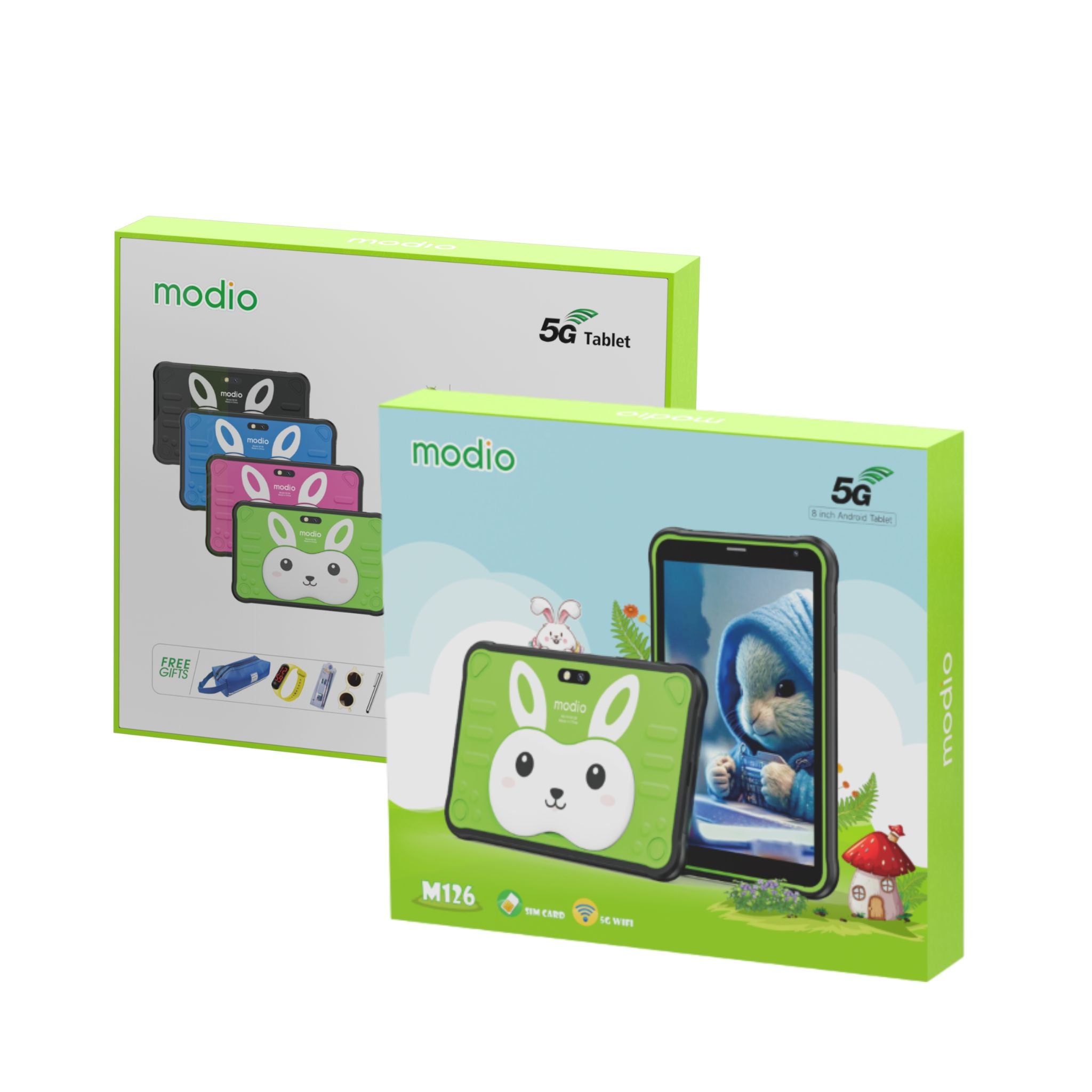 Modio M126 5G (6GB+256 GB) 8Inch Dual Camera Android Tablet- Black