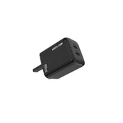 A black Green Lion 40W Dual PD Wall Charger with USB-C input and output ports.