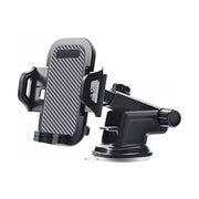 Car phone holder with carbon fiber texture on a white background