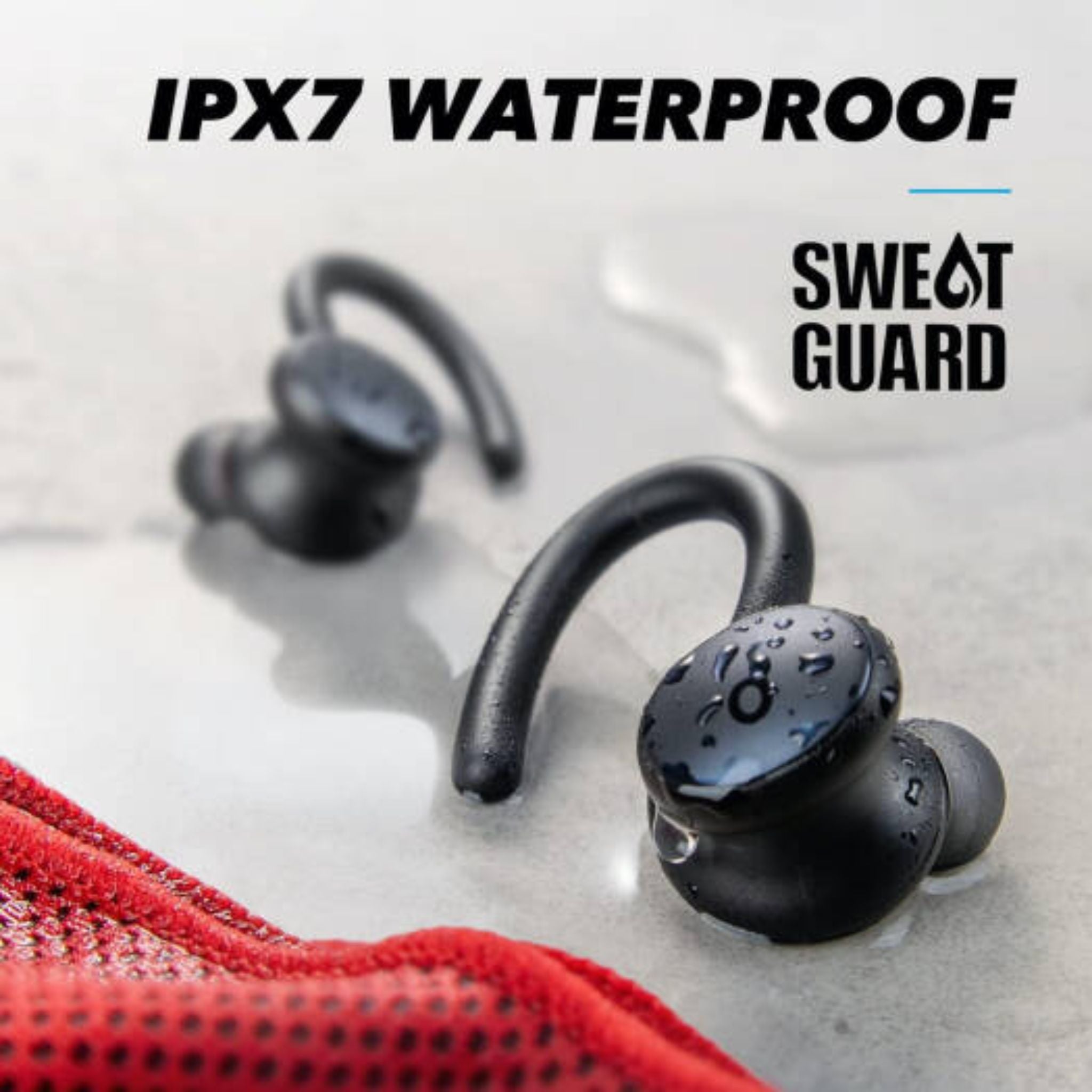 Anker Soundcore Sport X10 Wireless Earbud, 210° Rotatable Ear Hooks, 6 Microphones, Bluetooth 5.2, Up to 32 Hours Playtime, SweatGuard Technology, IPX7-Rated Build, Black | Sport X10