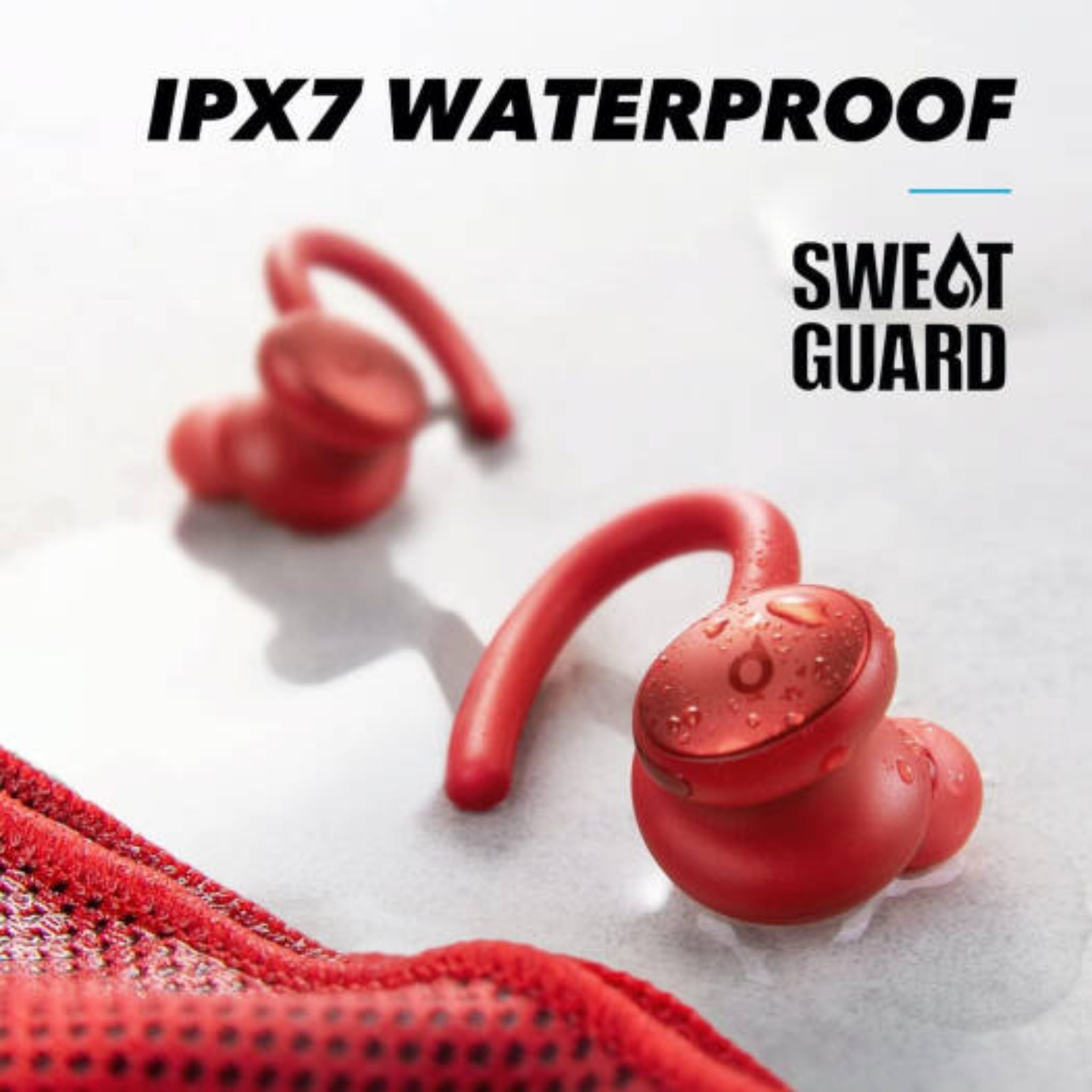 Anker Soundcore Sport X10 Wireless Earbud, 210° Rotatable Ear Hooks, 6 Microphones, Bluetooth 5.2, Up to 32 Hours Playtime, SweatGuard Technology, IPX7-Rated Build, Red | Sport X10