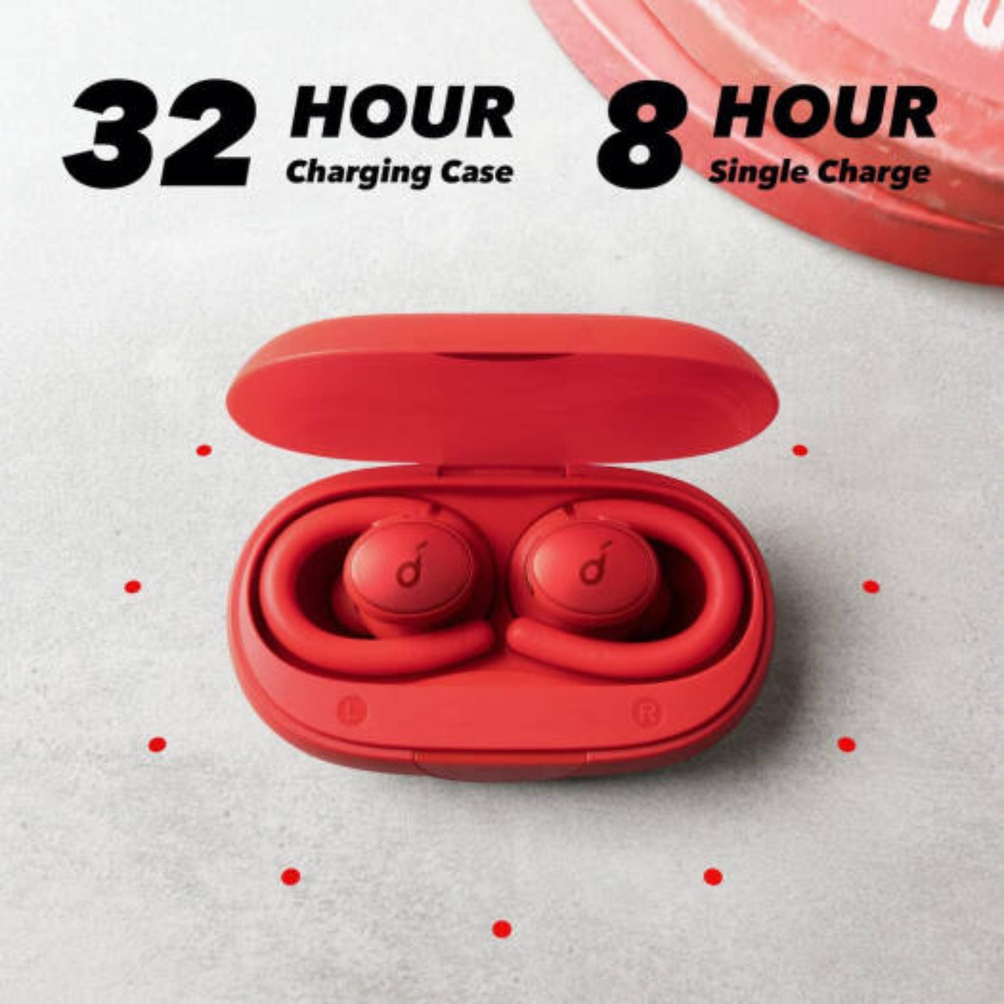 Anker Soundcore Sport X10 Wireless Earbud, 210° Rotatable Ear Hooks, 6 Microphones, Bluetooth 5.2, Up to 32 Hours Playtime, SweatGuard Technology, IPX7-Rated Build, Red | Sport X10