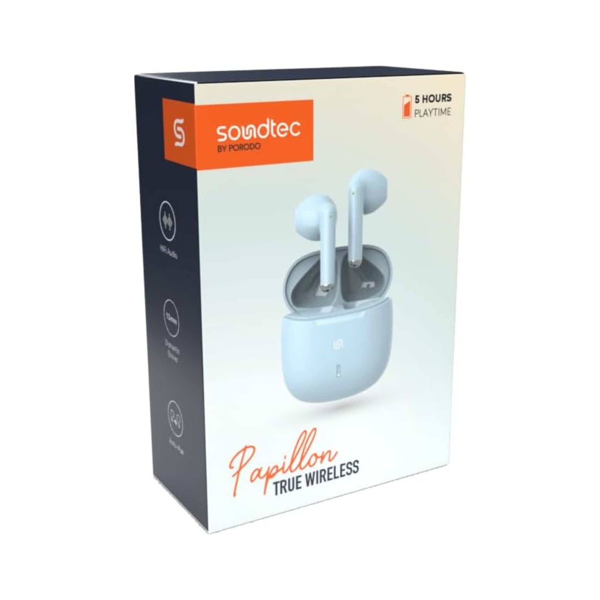 Porodo Soundtec TWS Earbuds with Hall Switch Function and Intelligent Touch Control - Blue