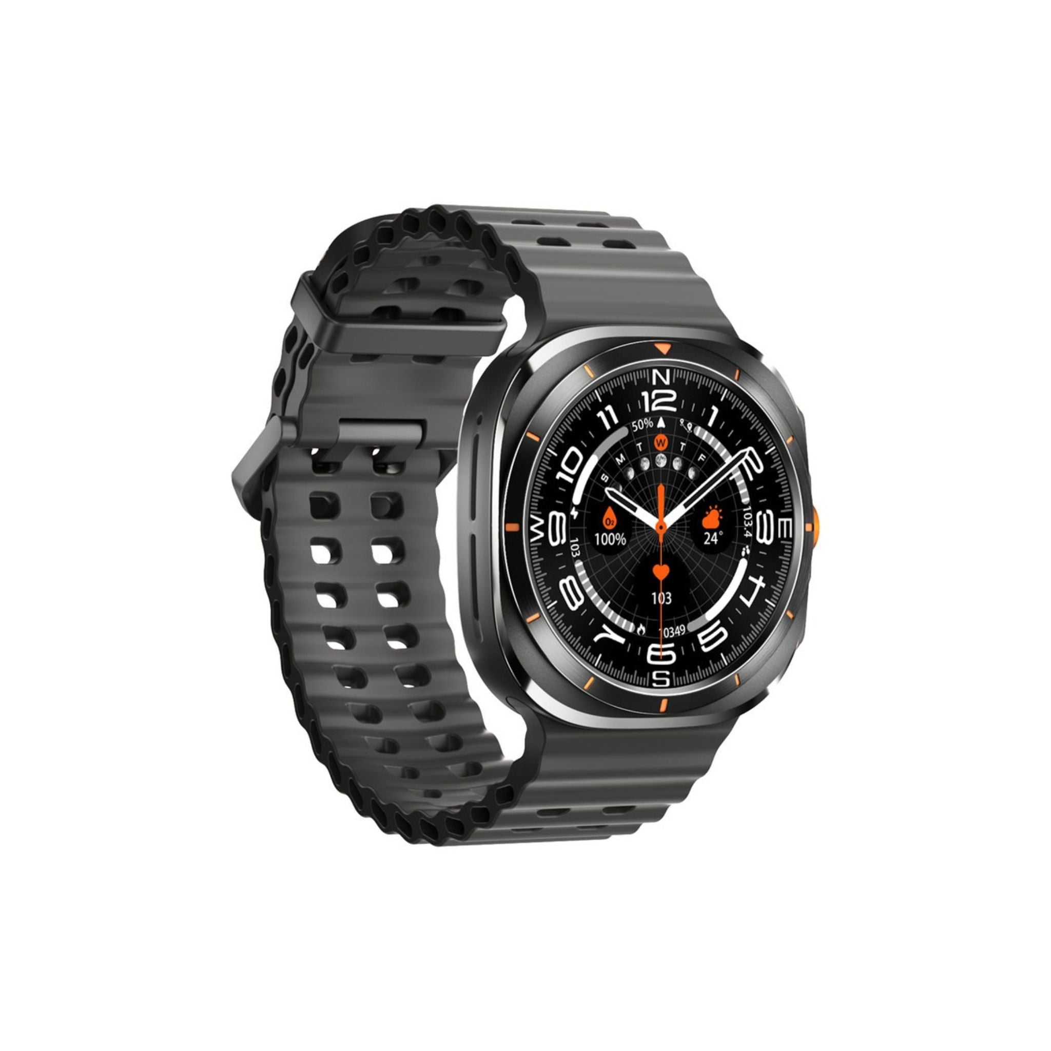 Porodo Voyager Smart Watch 1.43" AMOLED Display 466×466, Bluetooth Calling, Built-In Compass, Rugged Zinc Alloy Design, 400mAh Battery Up to 7 Days, Android & iOS Compatible - Black
