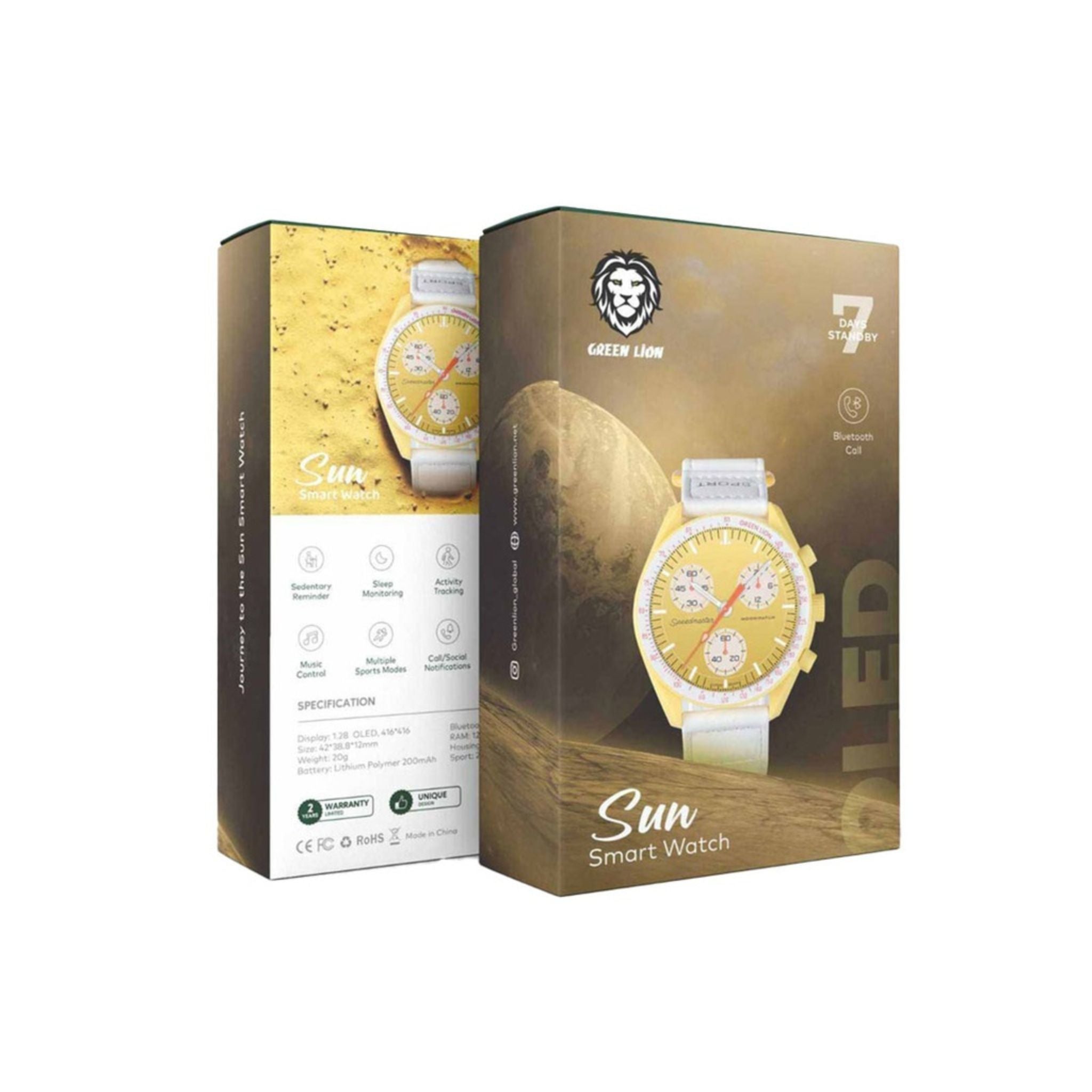 Green Lion Journey to Sun Smart Watch-Yellow