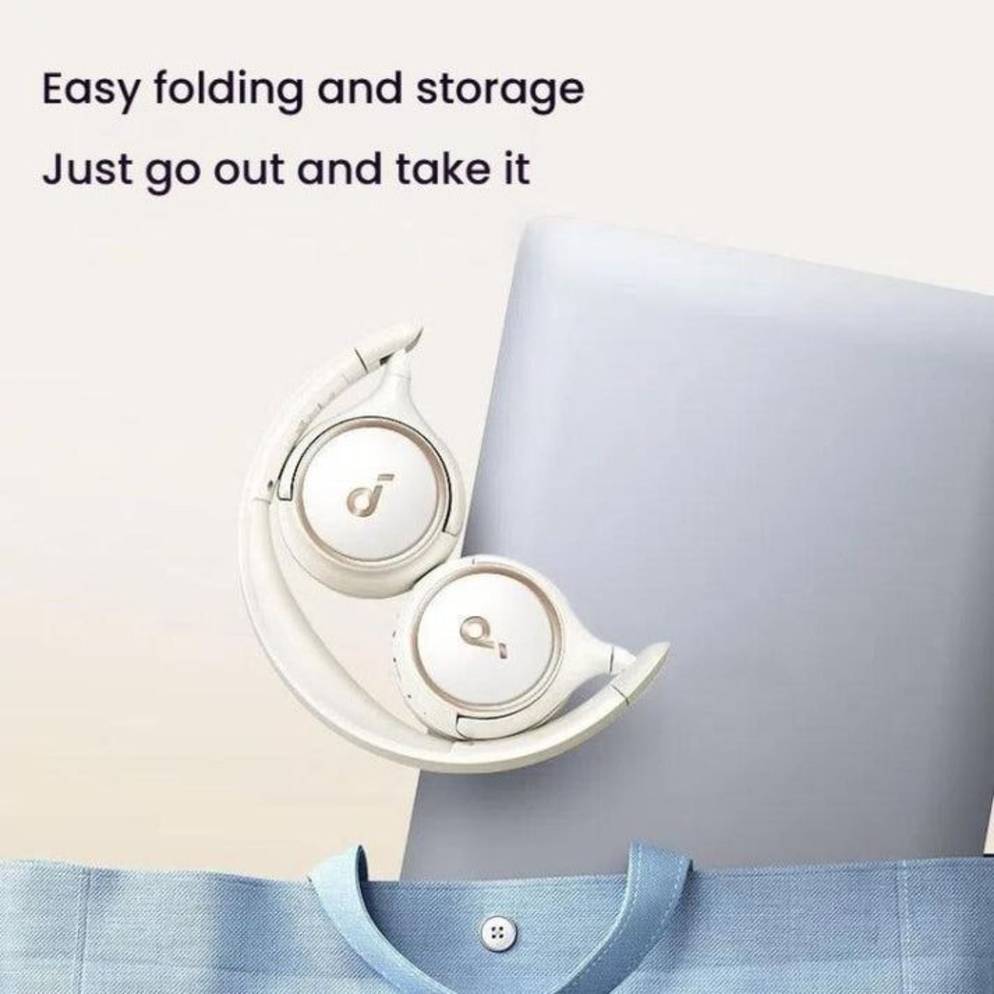 H30i Wireless Over-Ear Headphones – 70H Battery Bluetooth Ultra-Light App Customizable EQ White - Soundcore by Anker