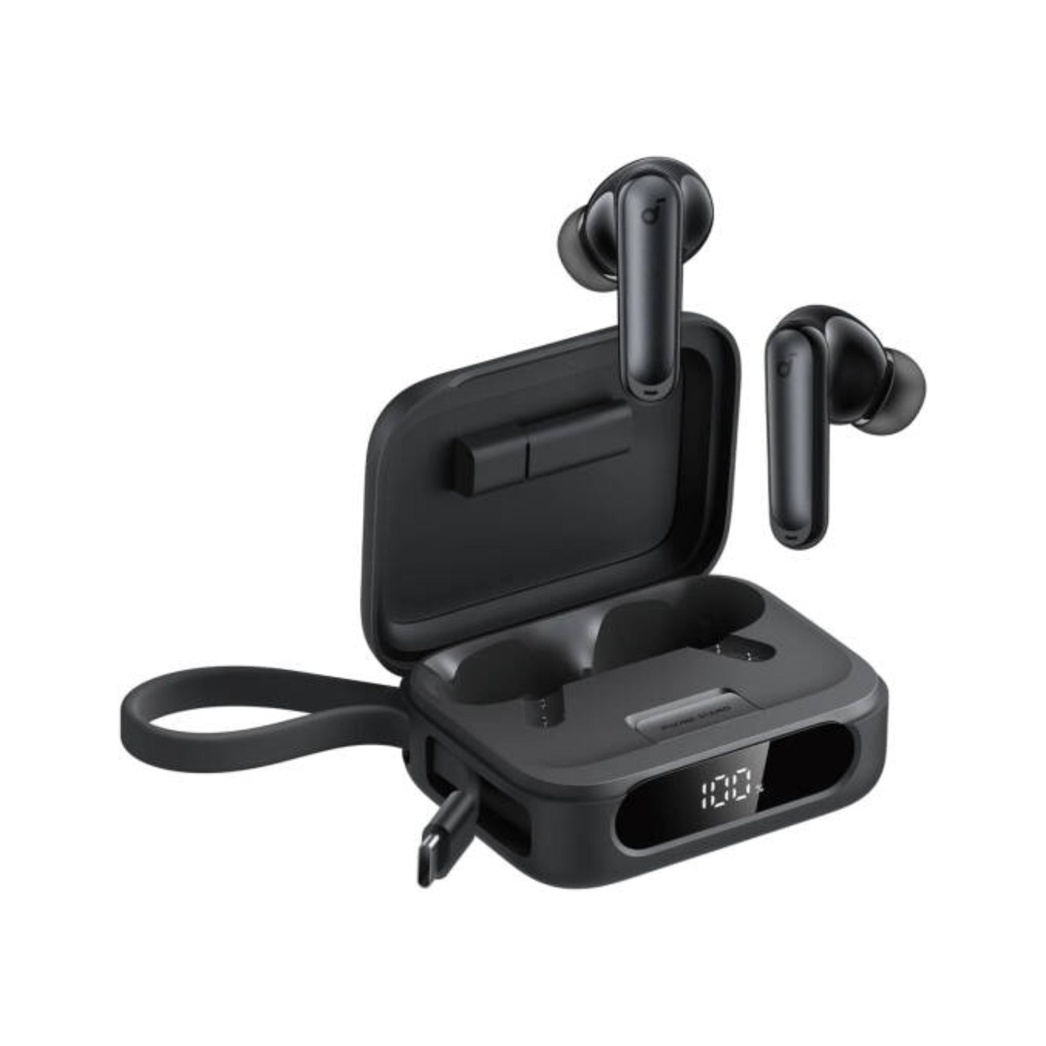 Anker Soundcore P41i Earbud, 11mm Composite Drivers, Adaptive Noise Cancelling, 6 Microphones, Built-in Phone Stand, Al Noise Reduction, 3000mAh Battery Capacity, Black | P41i