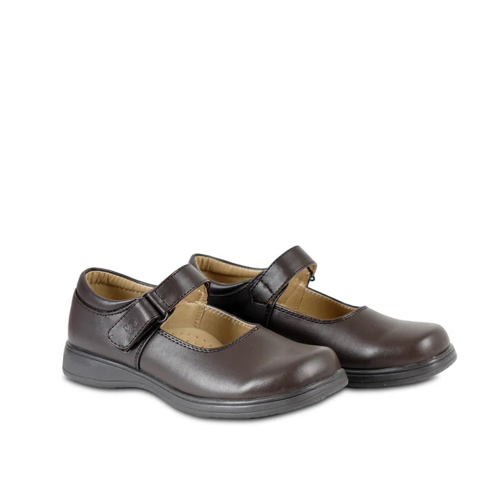 Symphony Girls School Shoes_Brown