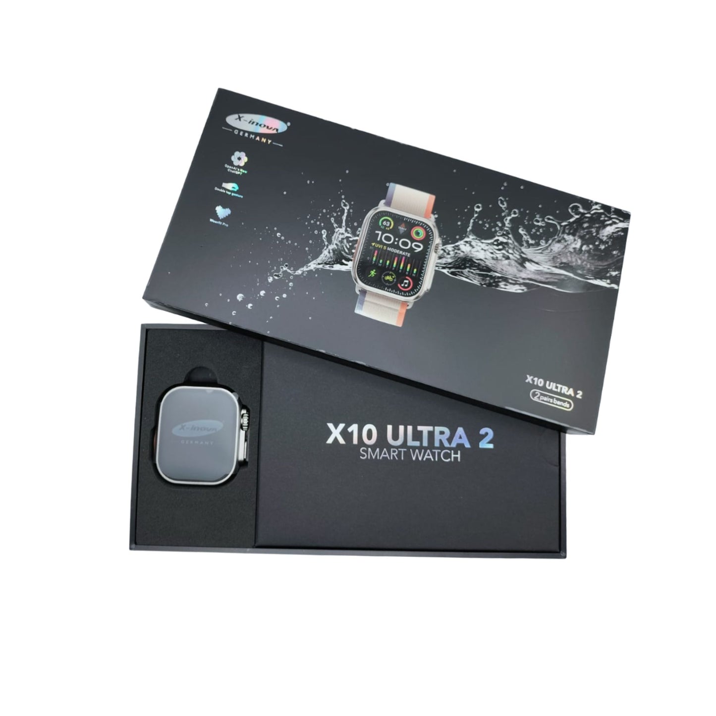 Top Tier X-Inova Germany X10 ULTRA 2 (2 Pairs Band,Space Aluminium Case,49mm)_Bluetooth 5.2_Orange