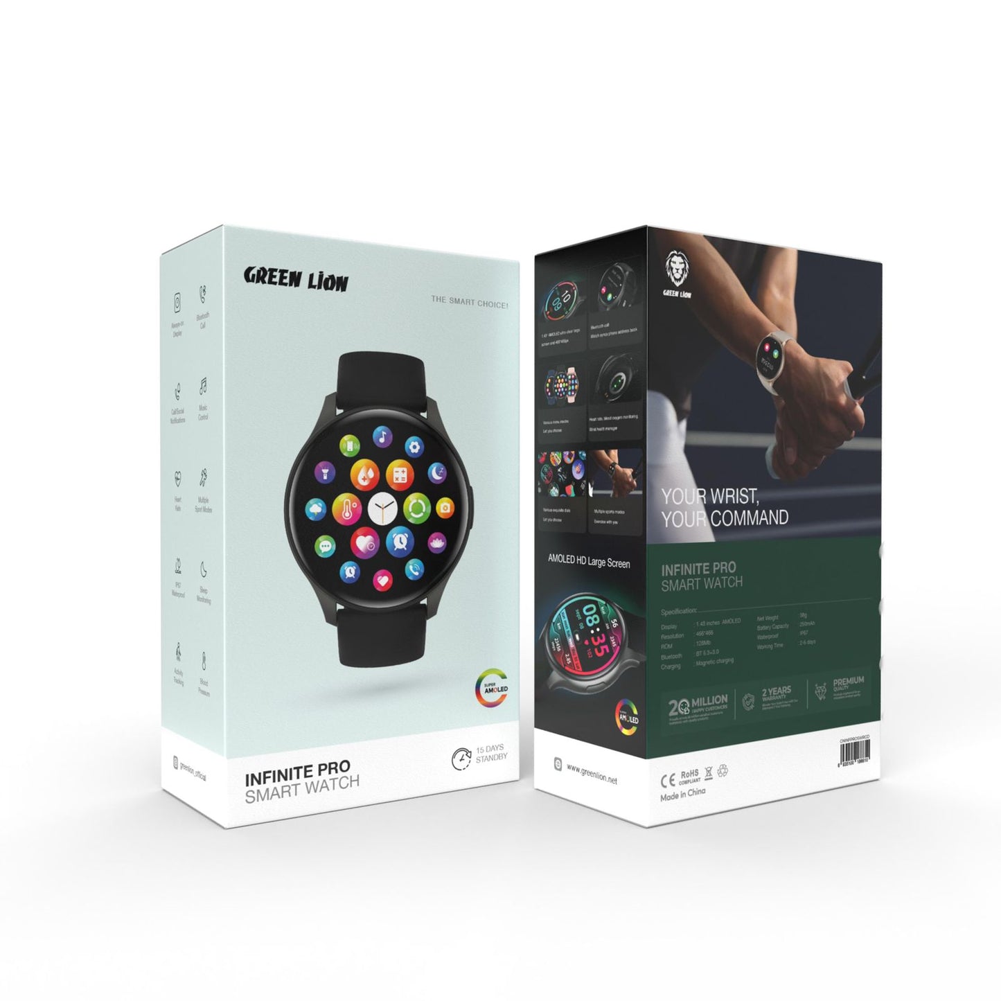 Green Lion Infinite Pro Smart Watch-Black