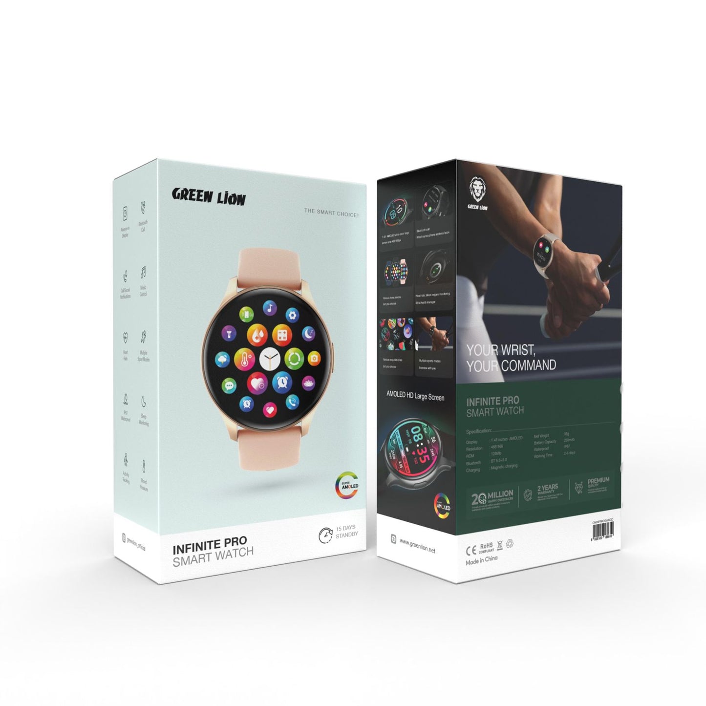 Green Lion Infinite Pro Smart Watch-Rose Gold